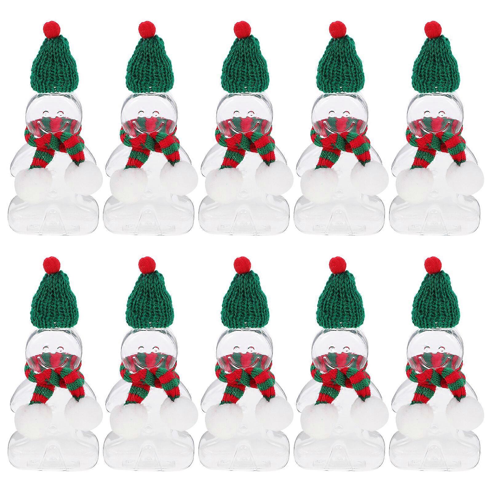 1 Set of Christmas Themed Juice Storage Bottle Gingerbread Bottles Beverage Bottles with Scarves Hats