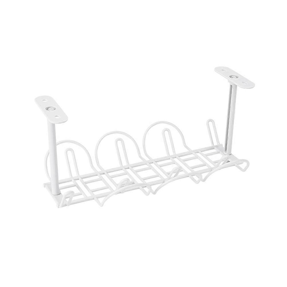 Home Table Bottom Power Socket Holder Hanging Rack Wire Basket Organizer