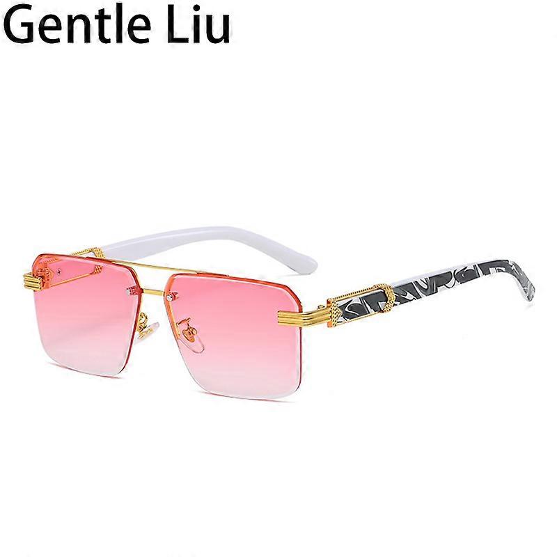 Vintage Square Rimless Sunglasses Women 2022 Fashion Luxury Brand Frameless 2022 Rimless Sunglasses Fashion Sunglasses Women Tide Vasos  main image 2