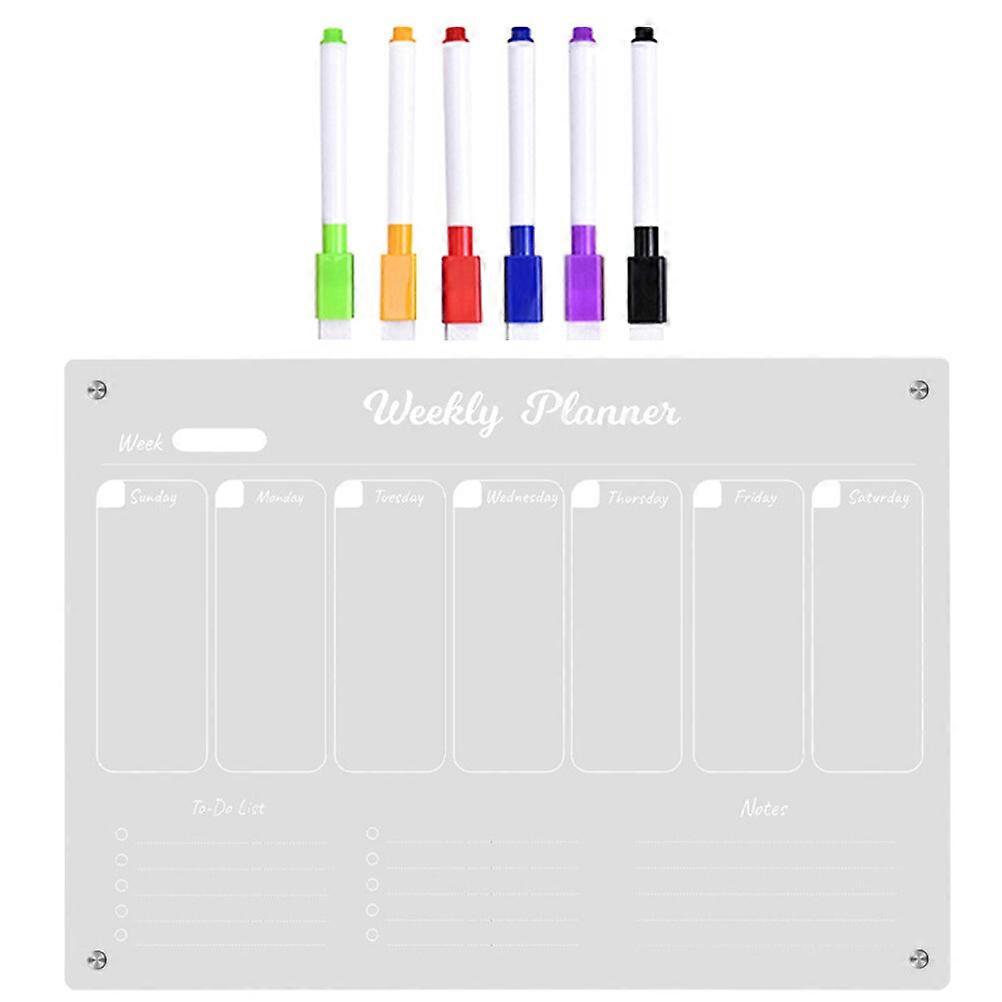 1 Set of Erasable Weekly Planner Board Memo Board for Fridge Magnetic Planning Board To Do List Board
