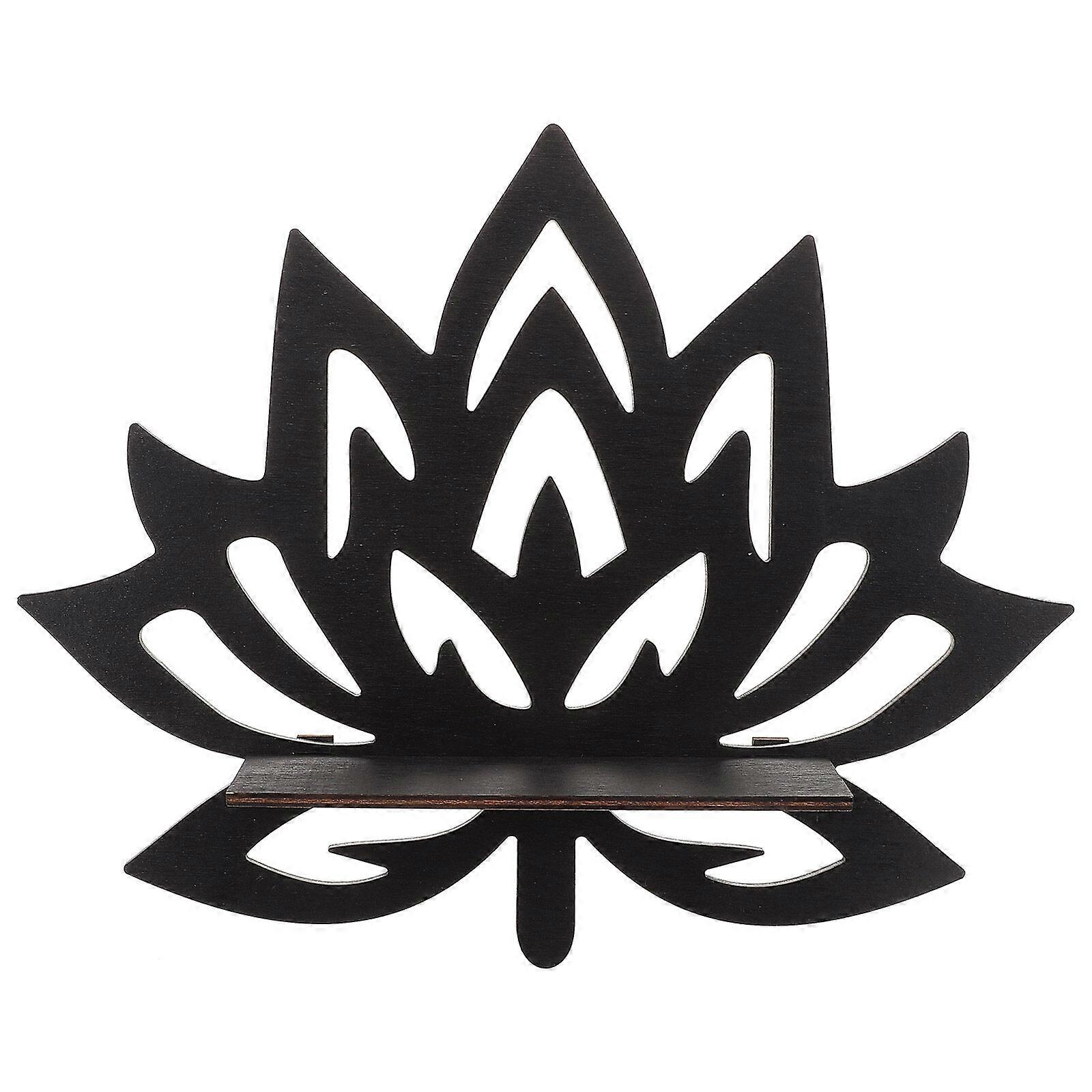 Wooden Lotus Flower Floating Shelf Crystal Shelf For Display Wall-mounted Wooden Floating Shelf