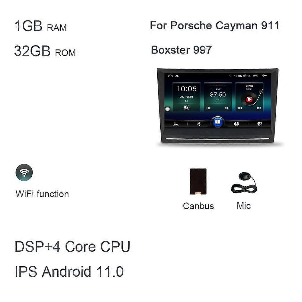 720P 8" PX6 2 din Android 12.0 Car DVD player 6 Core 64GB ROM 4GB RAM DSP multimedia navigation GDS autoradio For Porsche Cayman