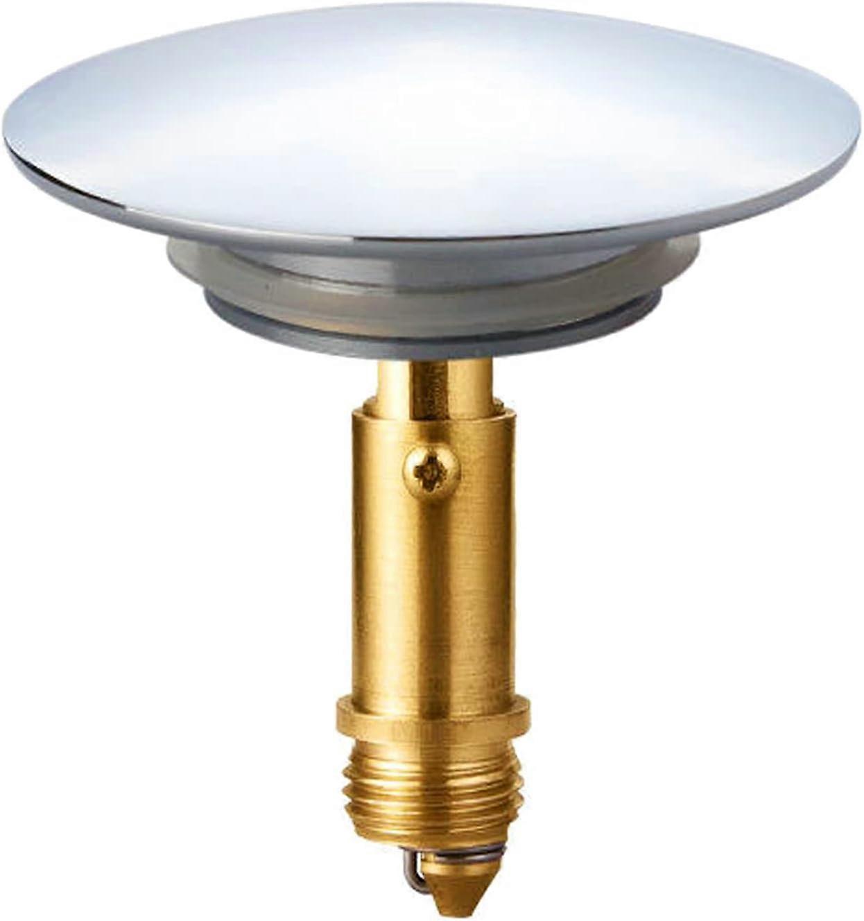 Solid Brass Chrome Plated Pop-Up Drain - 66mm for Bathroom Basin Kitchen Sink