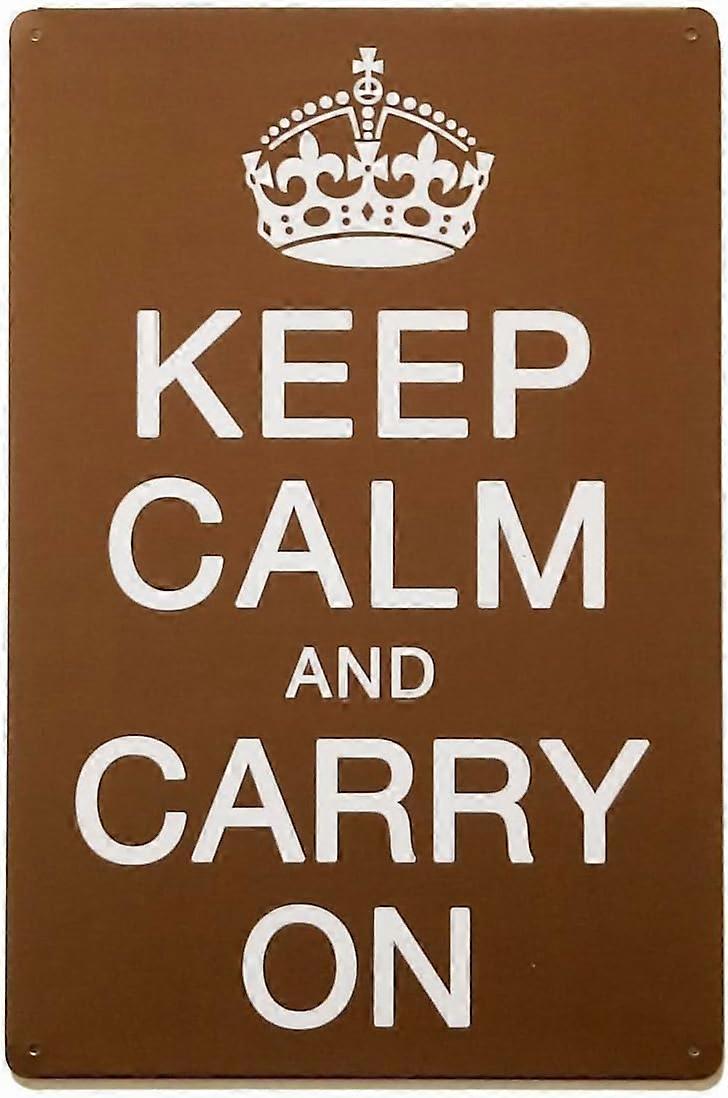 Mantenha a Calma e Continue Decoração Vintage Retrô Placa de Metal 12 X8 Polegadas