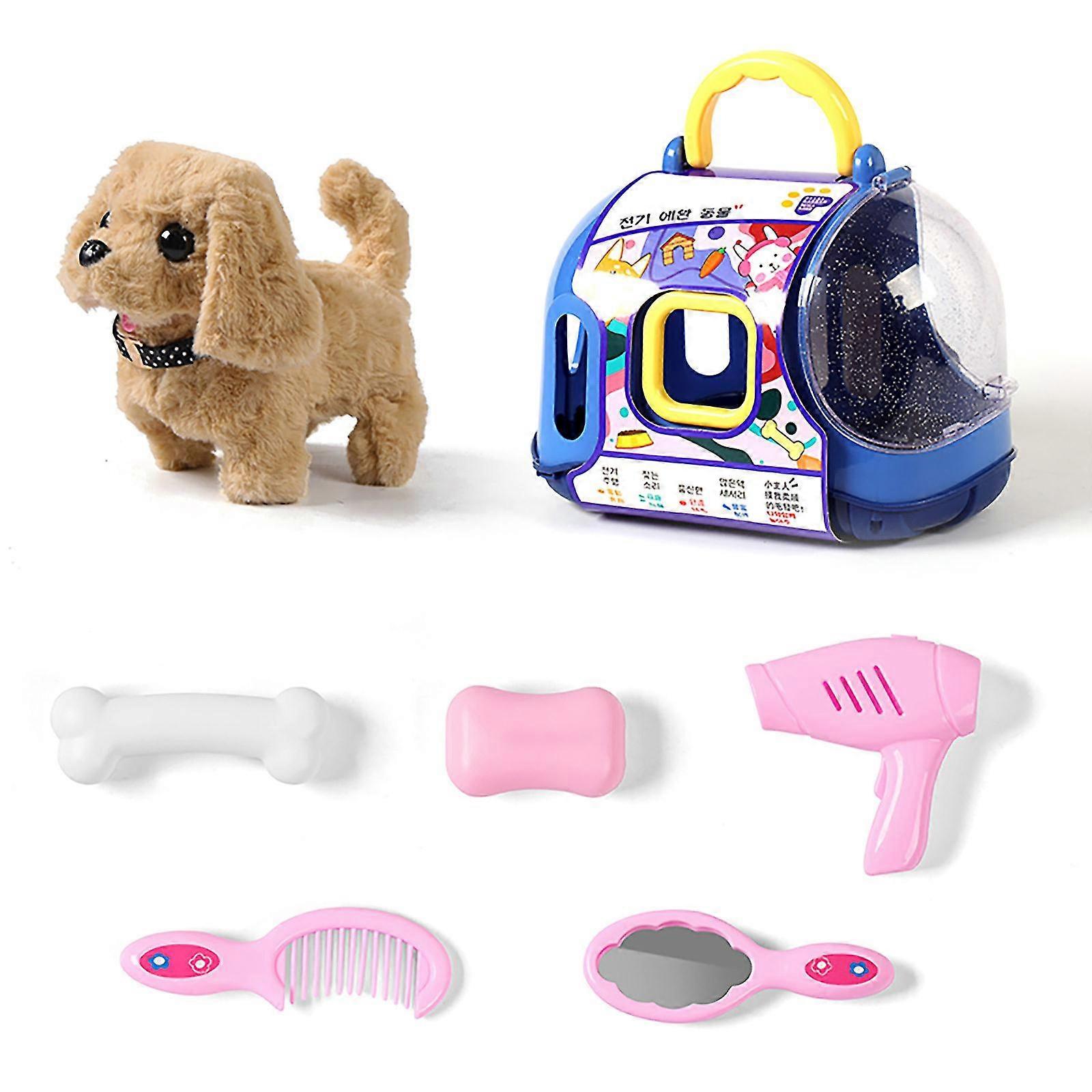 الكهربائية أفخم الأرنب جرو الحيوانات الأليفة قفص البلاستيك 1 مجموعة لطيف أفخم لعبة