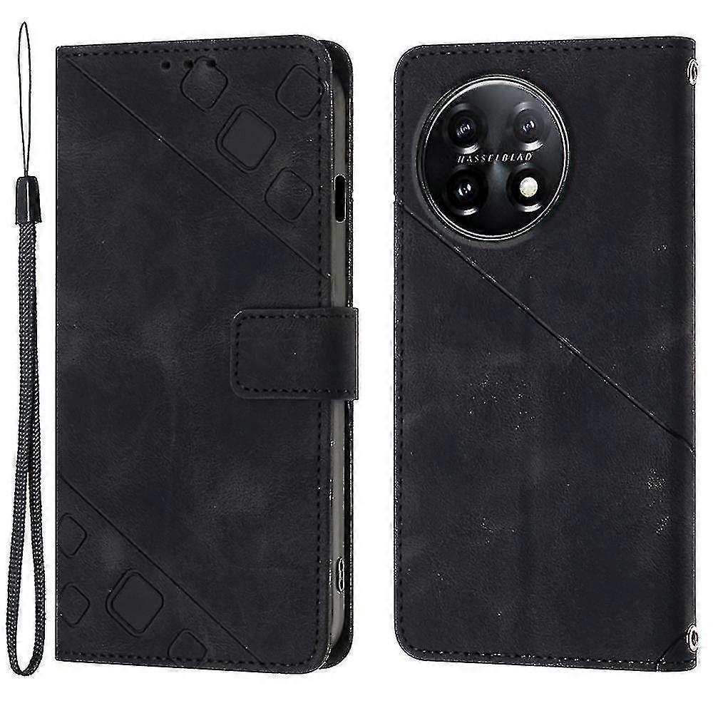 Pt005 Yb Imprinting Series-6 Leather Case For Oneplus 11 5g Wallet Stand Protective Phone Cover