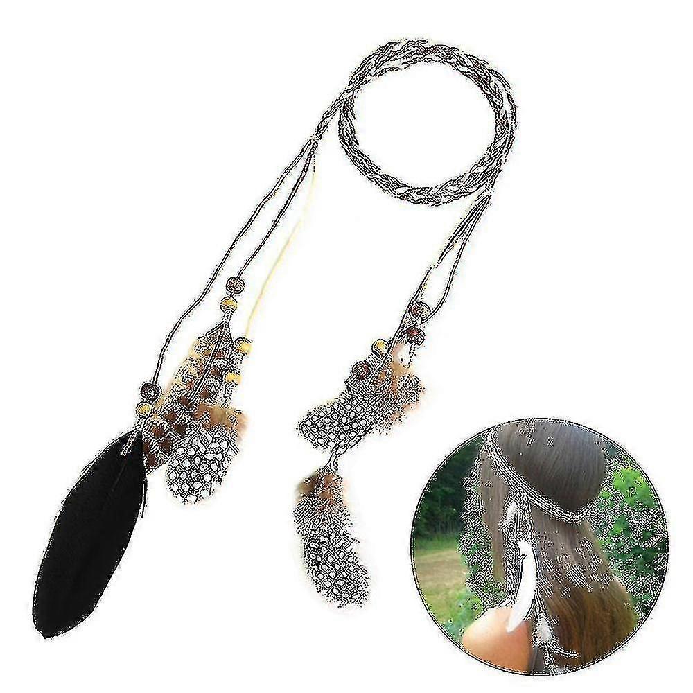 Feather Headband Hippie Hair Straps