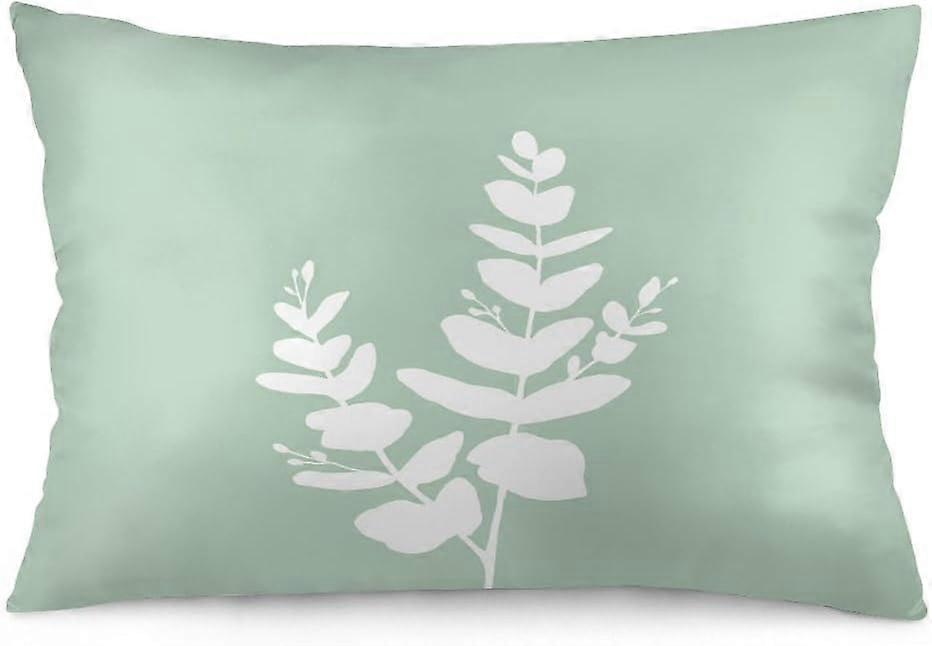 أكياس وسادات أكوا جرين كينغ 20x36 بوصة صيفية أوراق خضراء استوائية غطاء وسادة ناعم للنوم رمي أغطية وسائد للشعر والبشرة مع سحاب مخفي