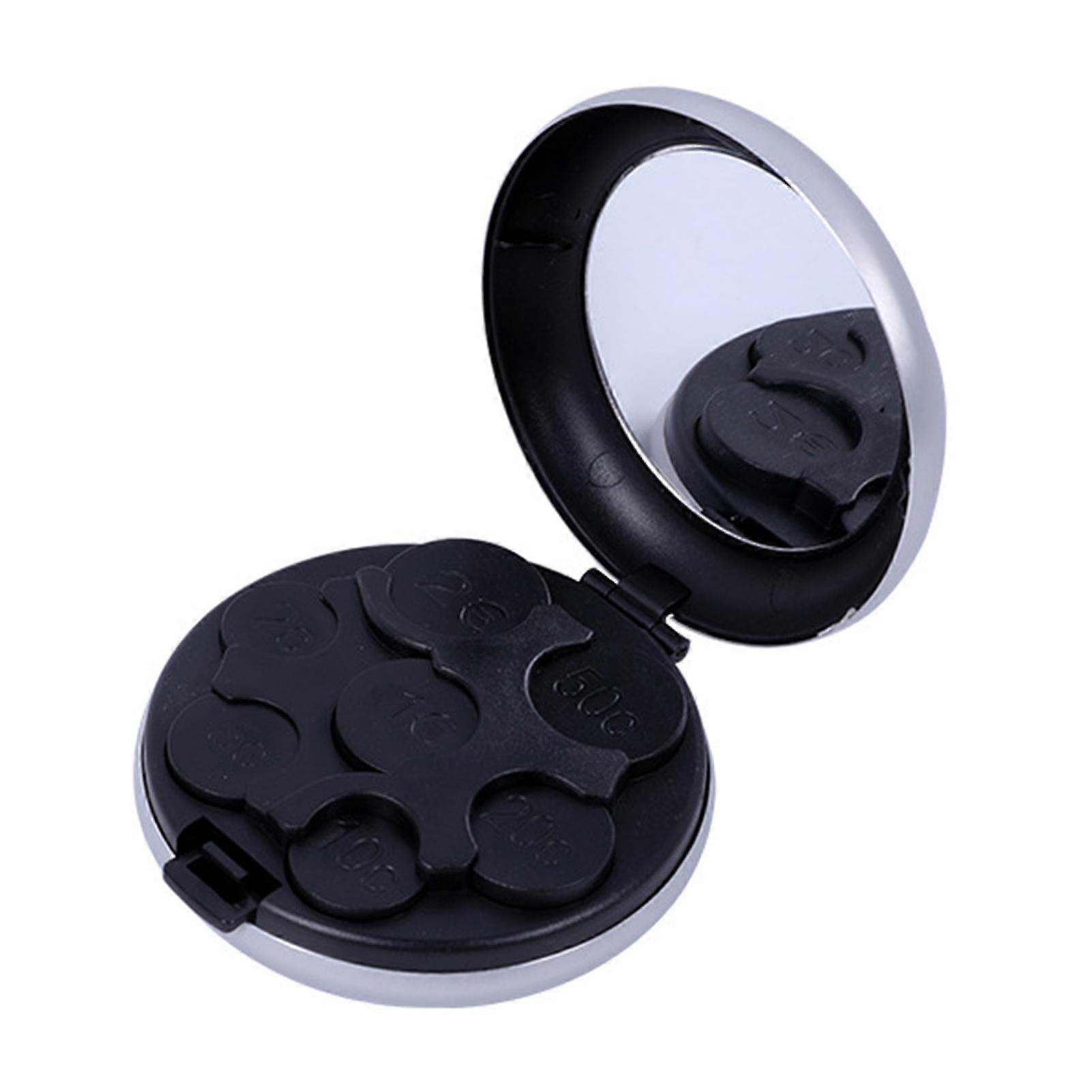 Coin Storage Box with Mirror 7 Coin Storage Portable Coin Change Organiser for Collectors