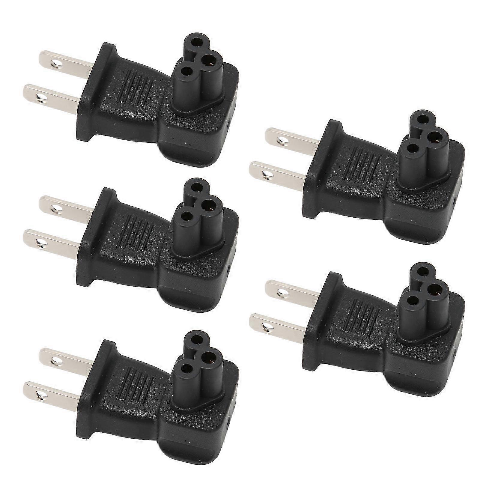 5PCS NEMA 1?15P to IEC320 C5 Power Adapter Plug and Play Power Cord Adapter Connector for Laptop US Plug 125V