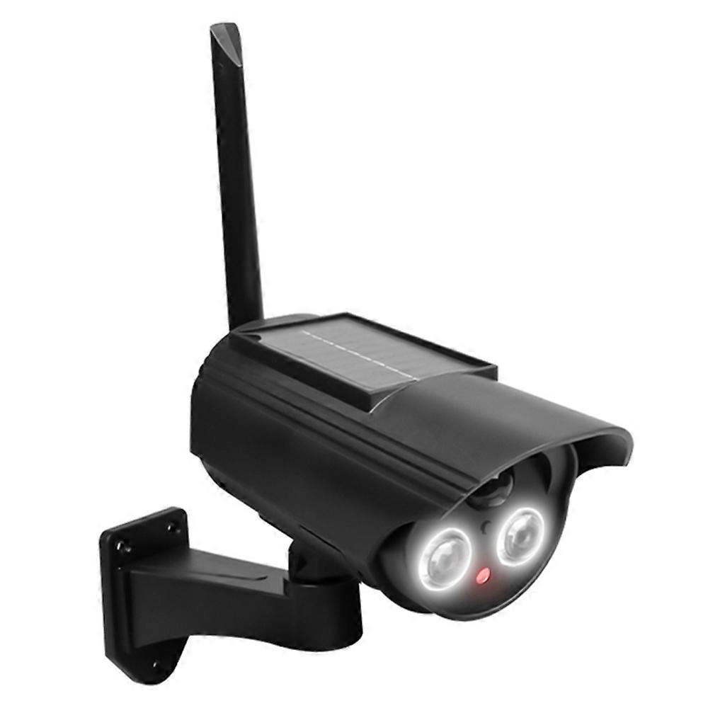 Solar Powered Dummy Security Camera Waterproof Motion Sensor Night Activation Rotation Fake CCTV Cam