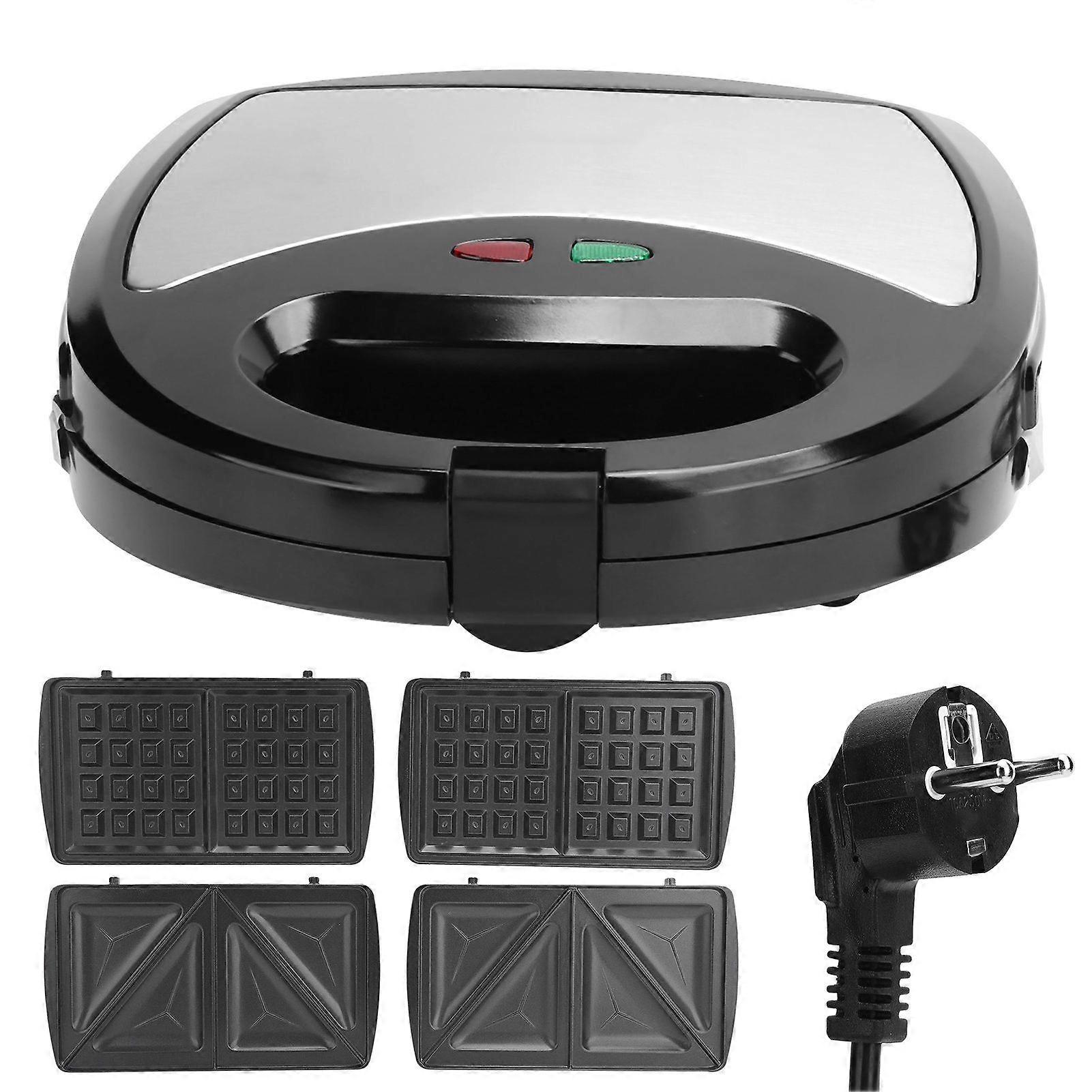 750W 3in1 Breakfast Machine DoubleSided Heating Sandwich Maker Electric Waffle Maker