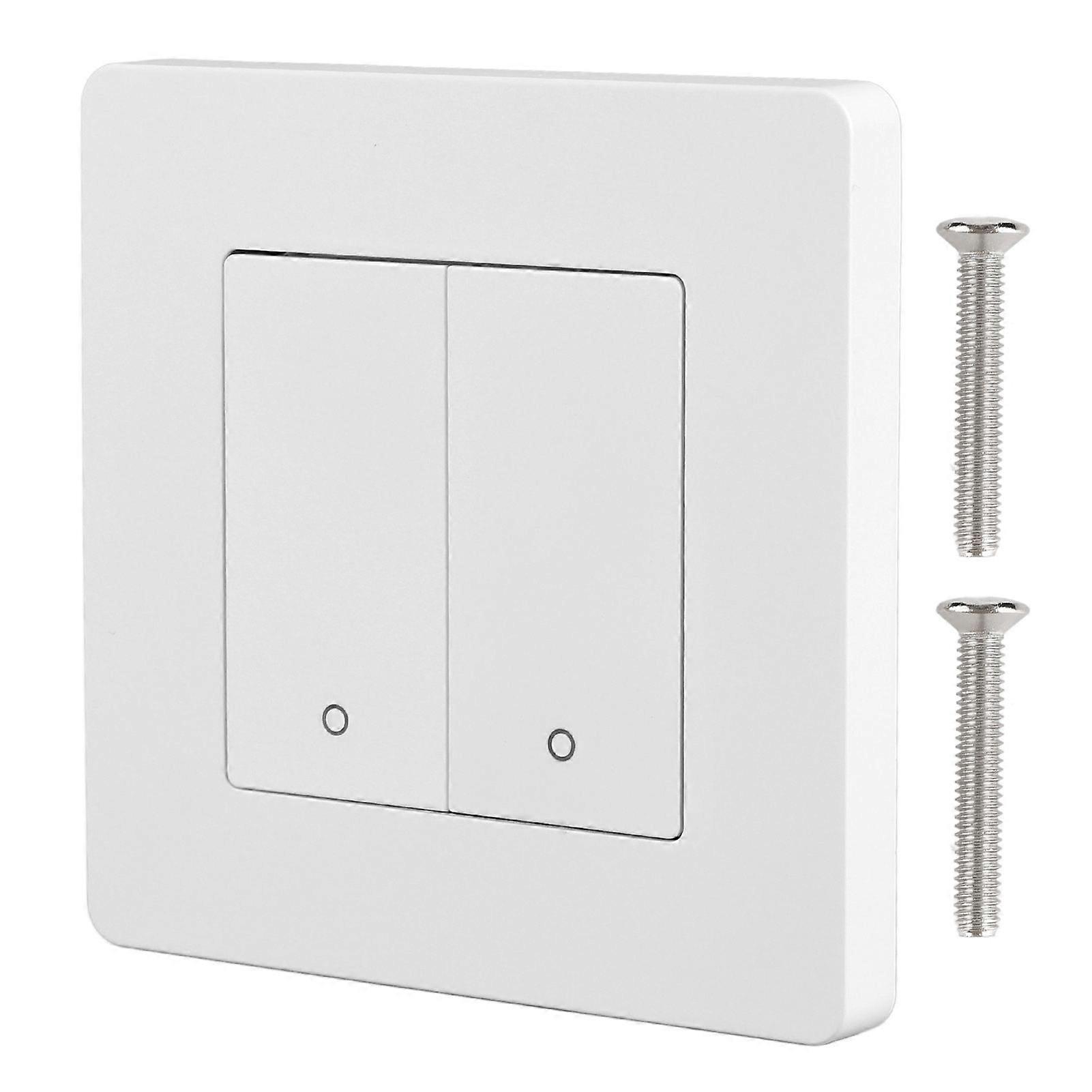 Smart Light Switch for Zigbee 2 Gang Timing Dimming Reverse Dual Control Smart Switch Panel AC100240V White