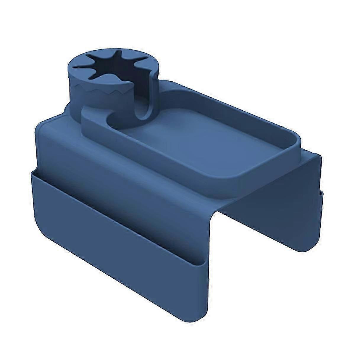 صينية ذراع أريكة سيليكون مع حامل أكواب مضاد للانزلاق ، حامل مشروب أريكة مع جيب جانبي لصينية الأريكة عن بعد ومضادة للانسكاب