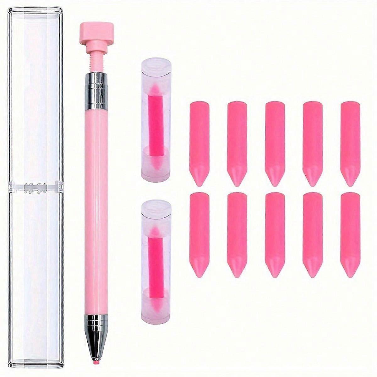 Acrylic Diamond Drawing Pen Kit with Rotating Wax Tips, 11-piece Set Including 1 Sticky Pen and 10 Soft Waxes for Diamond Art
