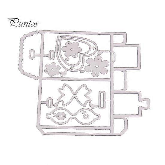 Gift Box Heart Bow Metal Cutting Dies DIY Scrapbook Embossing Paper Cards Craft