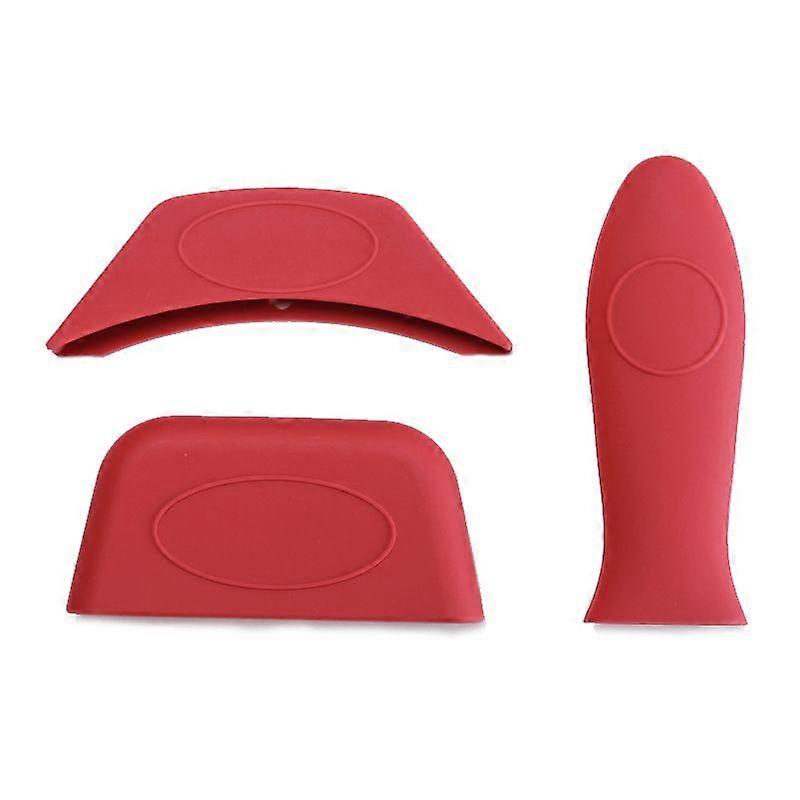 Silicone Heat Insulated Pot Handle Set Pot Handle Set Three-piece Set of Pointed Corner Round Ear Set One-piece Pot Scraper 8-piece Set