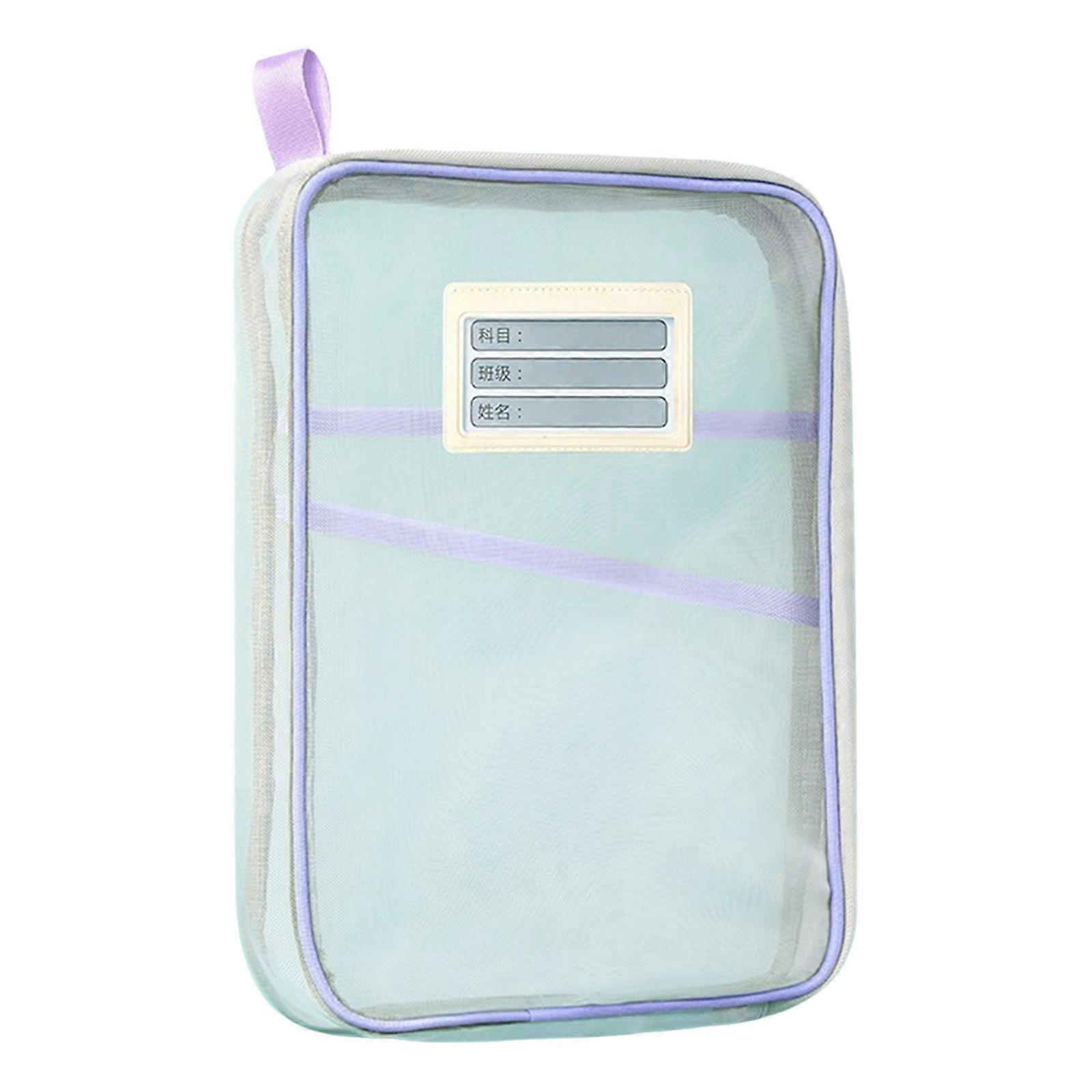 Space Efficient Book Storage Bag Large Capacity Document Organizer Stylish Double Zippers File Folders for Students  Purple