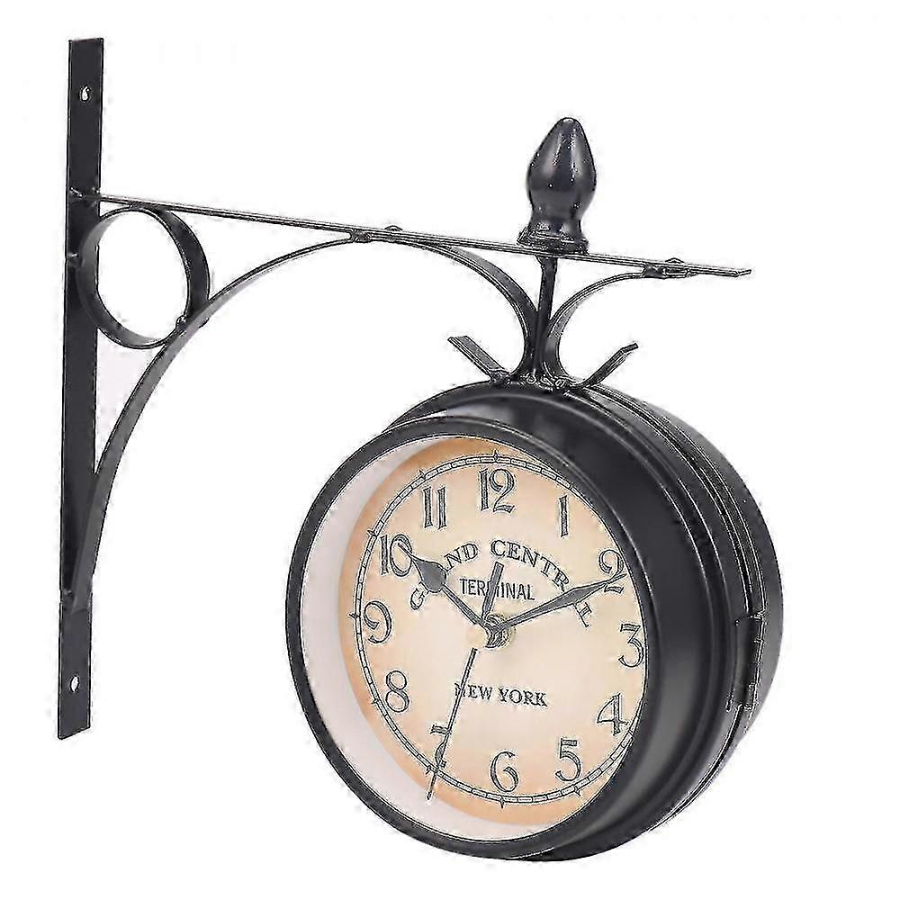 Dubbelsidig väggklocka i europeisk stil Klassiska klockor monokrom x NNH