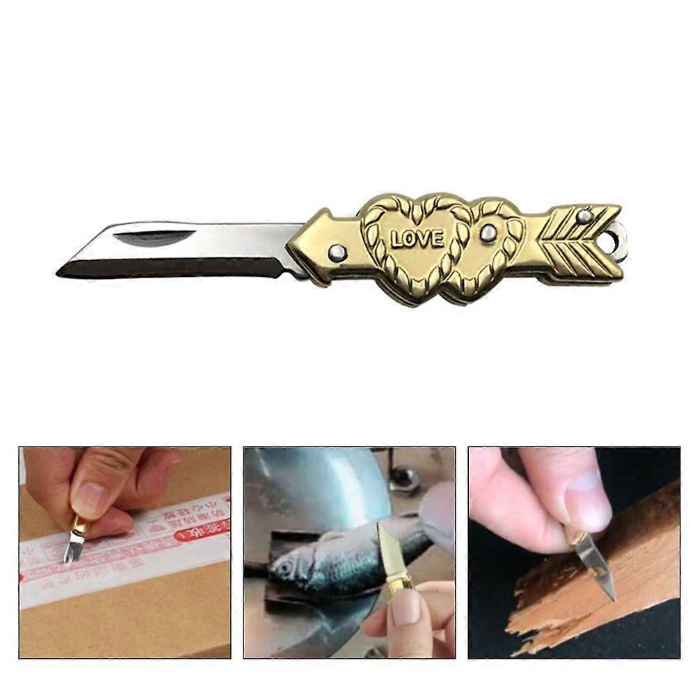 Mini Pocket Wallet Heart Shape Design Folding Cutter Tactical Survival EDC Tool Cutter Peeler
