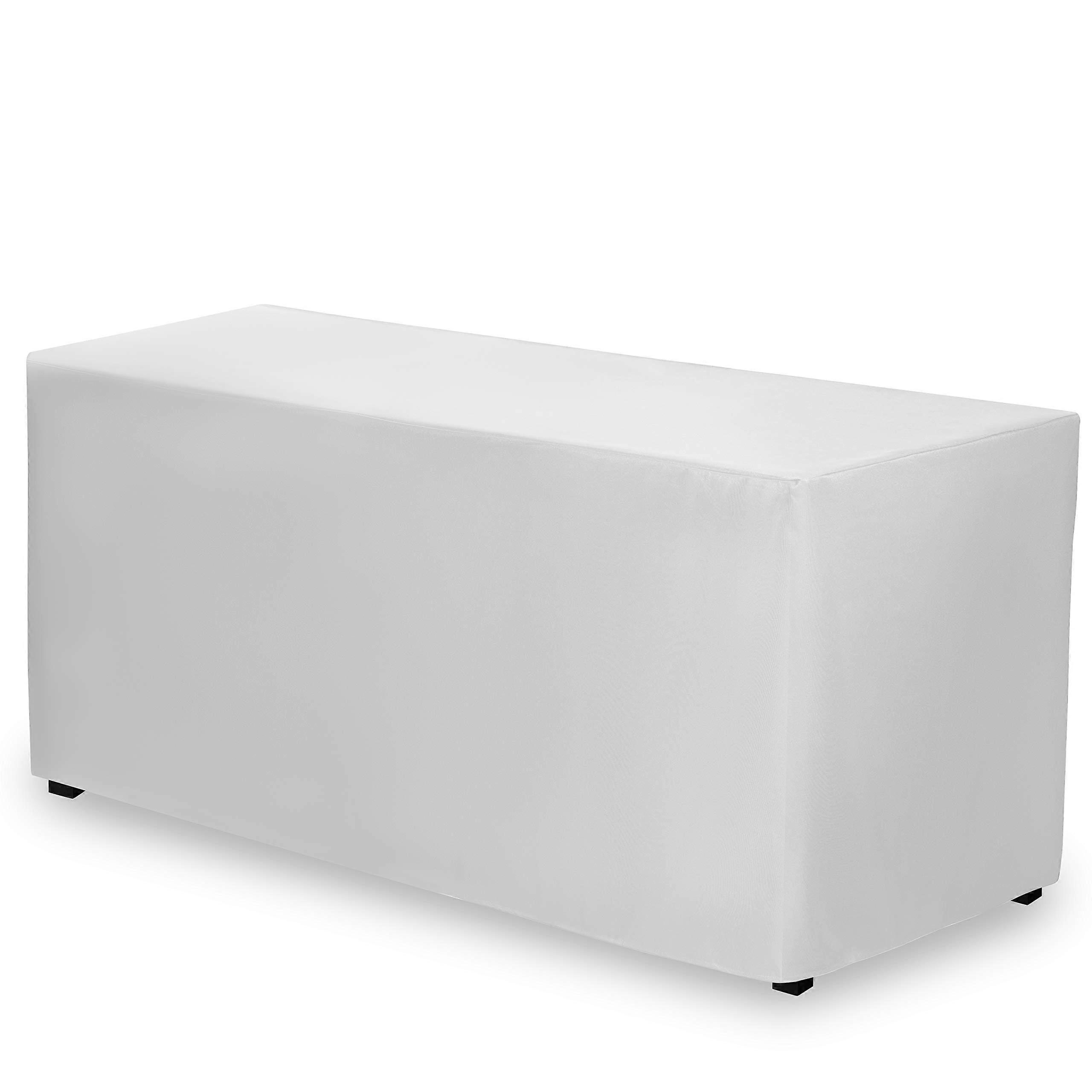 Filed Tablecloth - 72 x 30 Inch Heavy Duty White Rectangular Table Cover for 6 Feet Tables