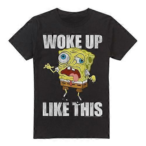 SpongeBob SquarePants Mens Woke Up Like This Meme T-Shirt