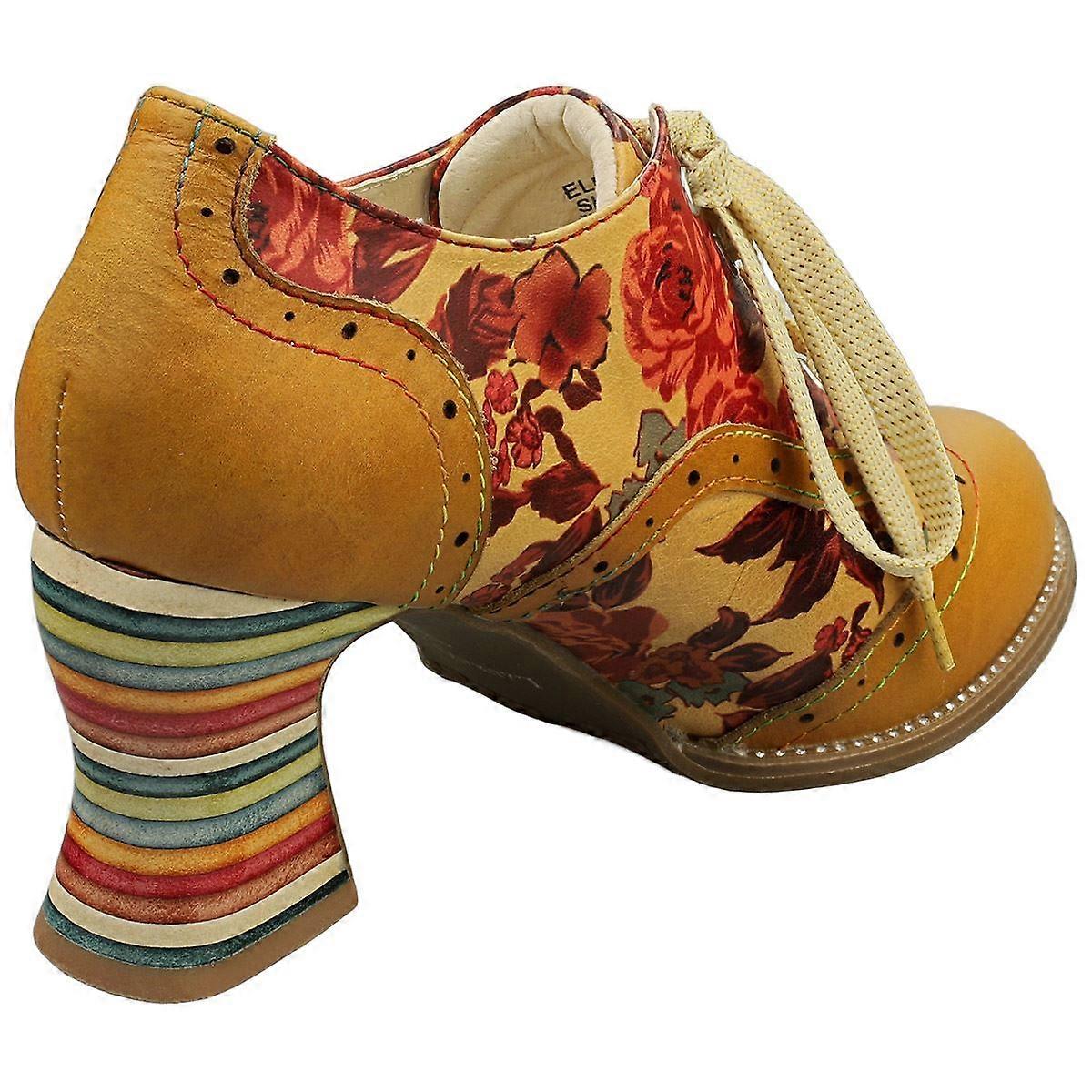 Sandales à Talon Compensé Laura Vita ELEAO 07 - Jaune Multicolore, Taille 40 EU, Cuir, Neuf Avec Emballage