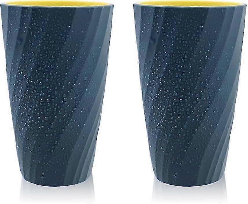 2 Pack Unbreakable Soft and Durable Bathroom Toothbrush Tumblers (Light Blue)