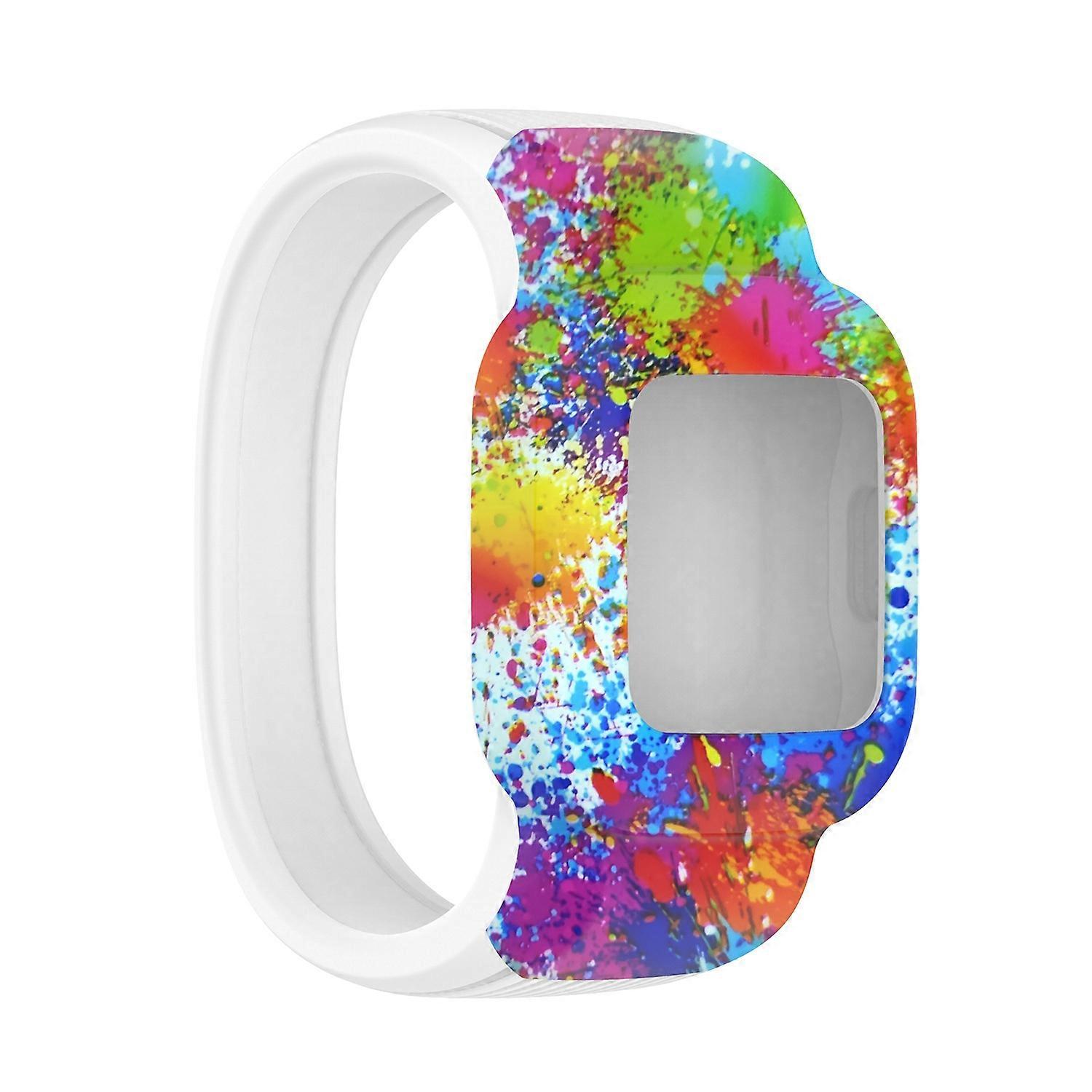 For Garmin Vivofit JR3 No Buckle Silicone Printing Watch Band, Size:L(Painted)