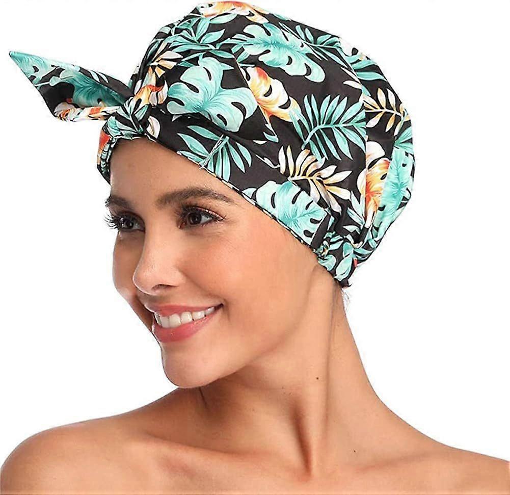 Waterproof Shower Cap Elastic Reusable Hat, Shower Cap,Adjustable Shower Cap