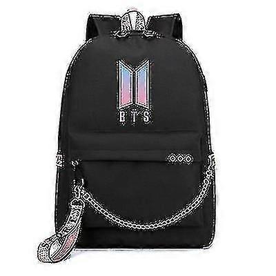 Bts Chain Backpack Same Backpack Cute Usb Charging Peripheral School Bag