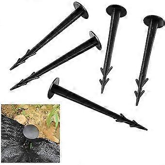 Plast bakken feste innsatser, spiker, pinner, hage, telt, jordfesting 12cm, black50pcs