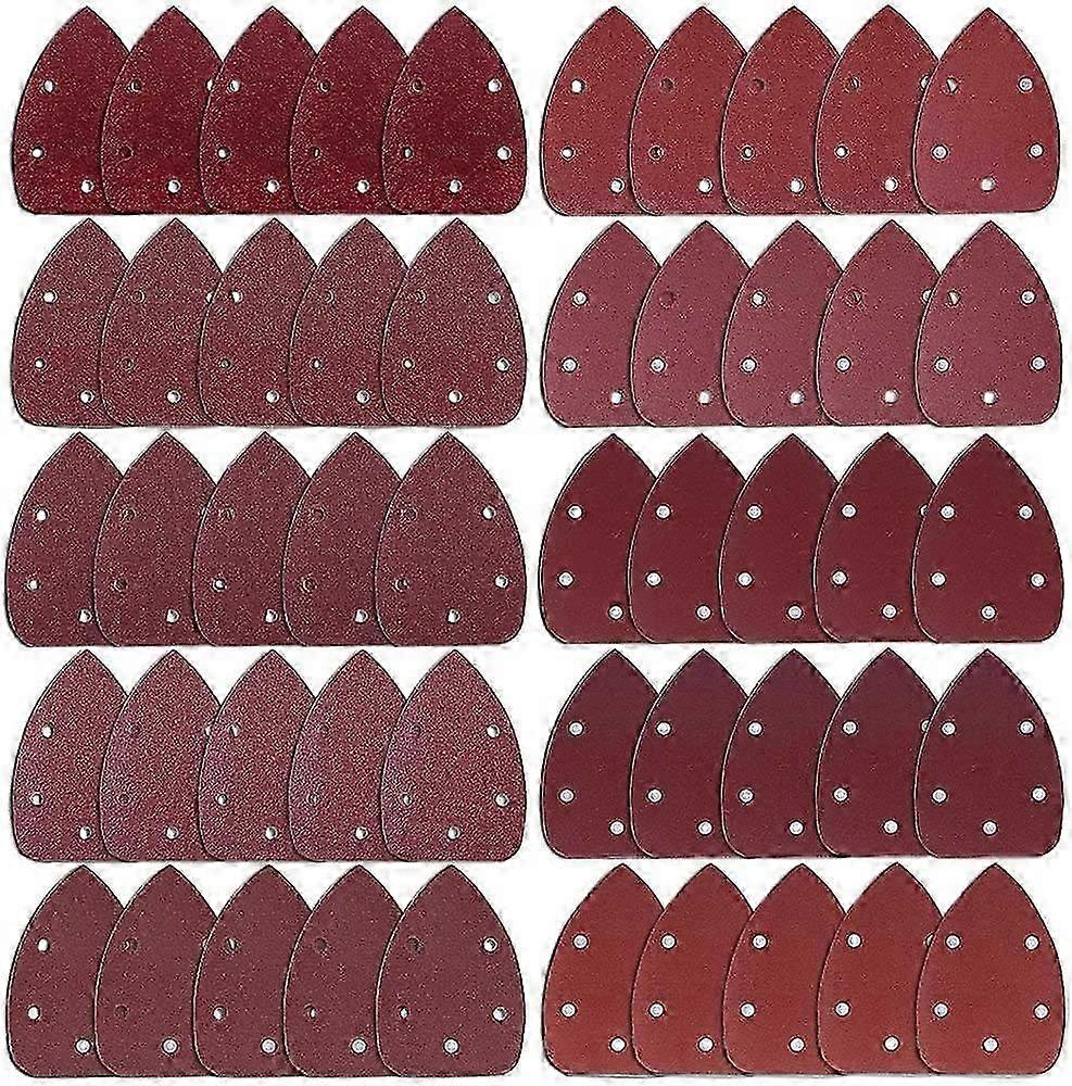 50 Pieces Mouse Detail Sander Sandpaper Sanding Paper Hook and Loop Assorted