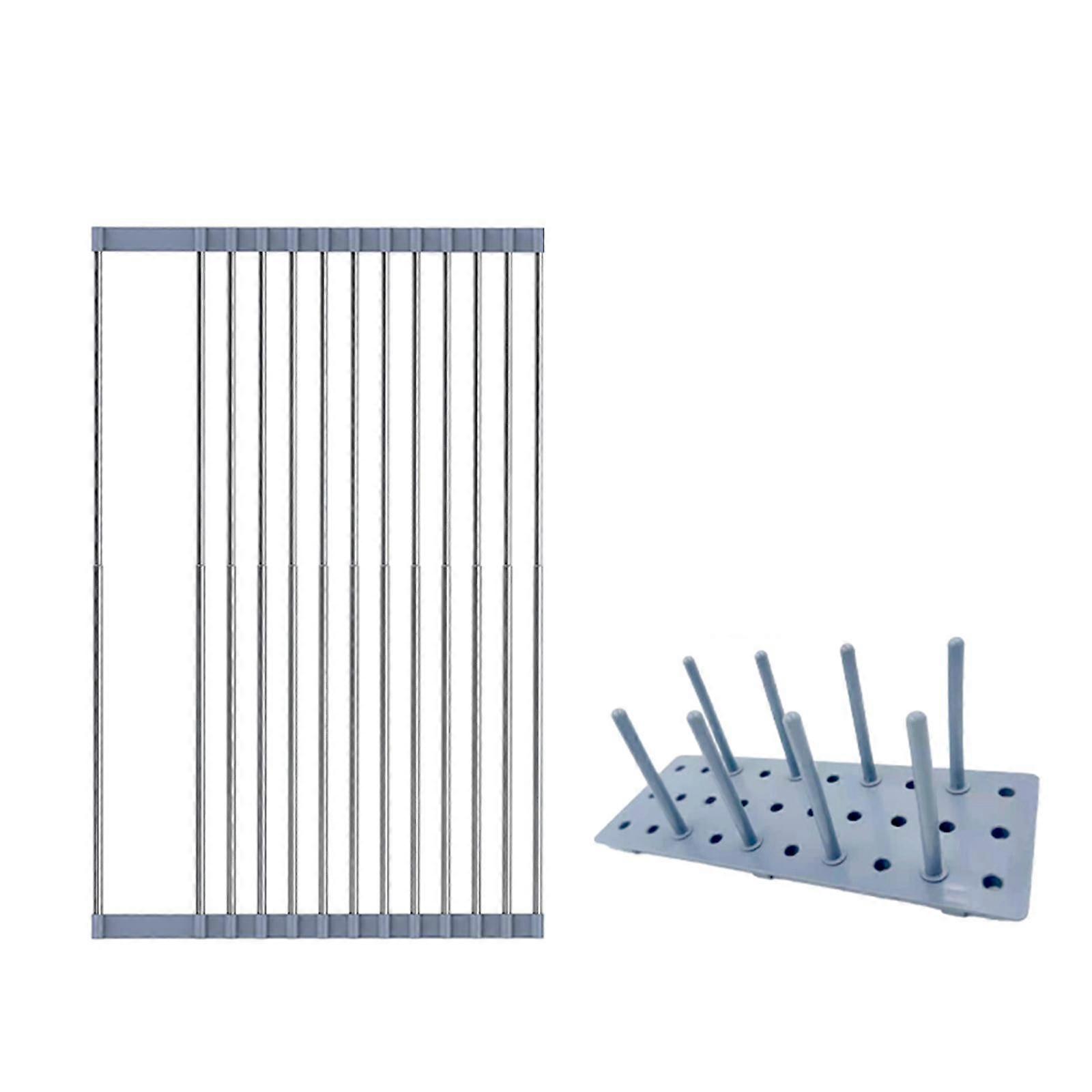 Expandable Dish Drying Rack Rolling Rack Dish Drainer for Kitchen Rolling Dish