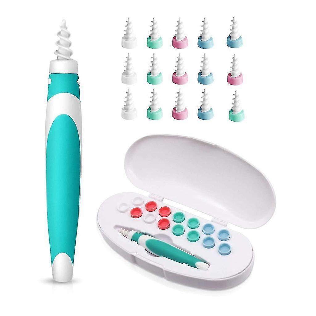 Ear Cleaner Earpick Ears Wax Remover Spiral Earwax with 16 Replacement Tips Set Care Tools