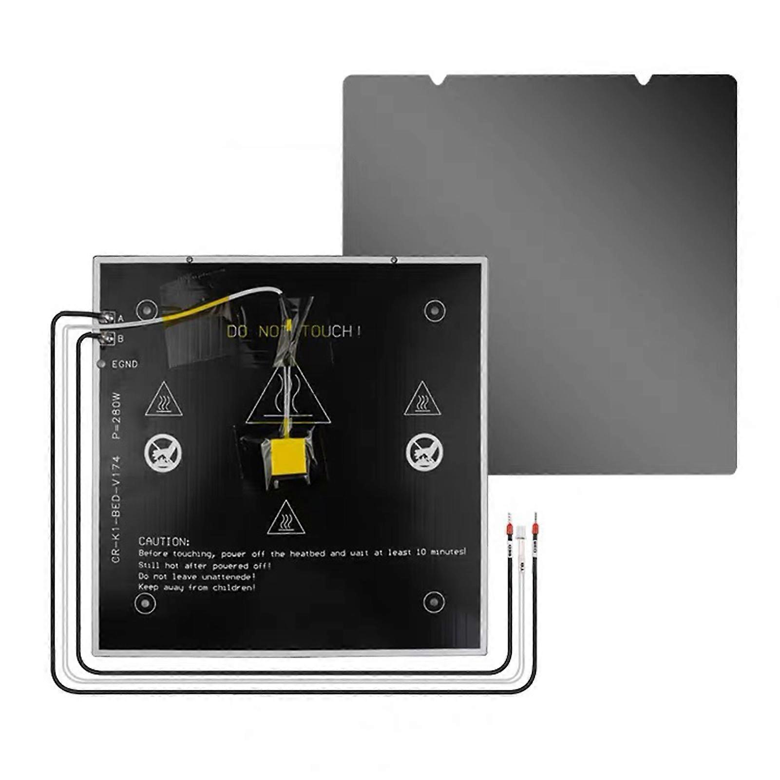 3D Printer Print Platform Aluminum Heated Bed Compatible with CREALITY K1/ K1C Easy to Replace Preinstalled Wire - 235*235mm (With Magnetic Base)