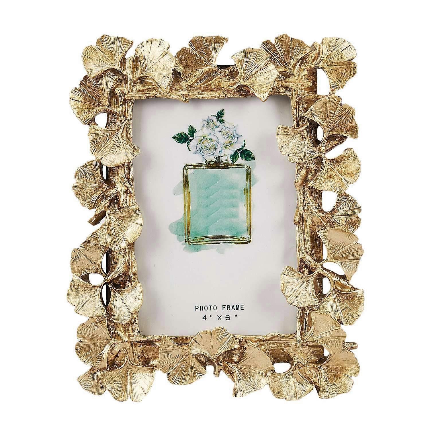 Resin Retro Frame Golden Ginkgo Leaf Photo Frame Home Decorations