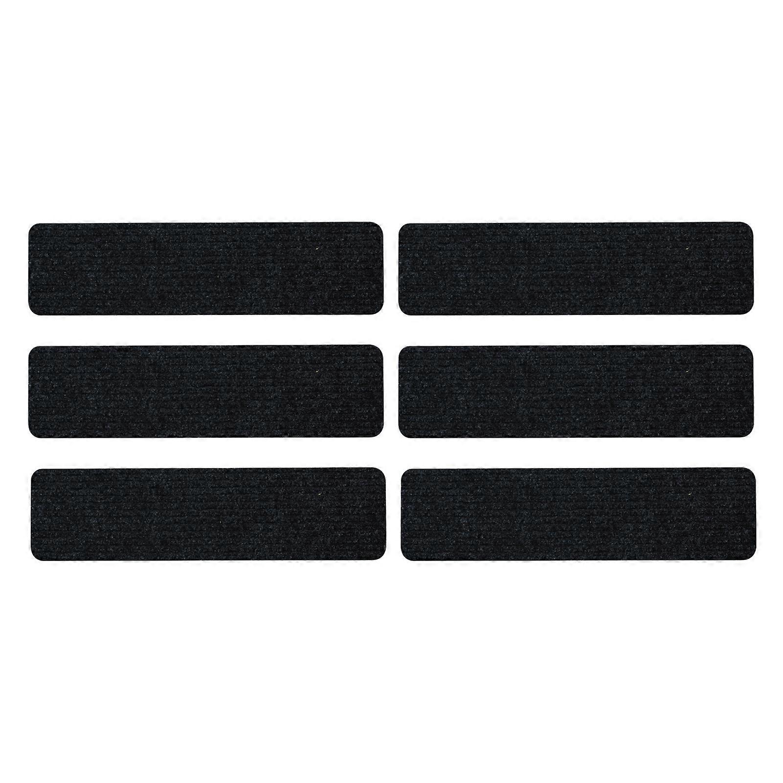 Tapis de marche d’escalier en PVC antidérapant noir Auto-adhésif Double rayé Réutilisable Design durable et facile à appliquer 6 pièces de sécurité intérieure Solutio