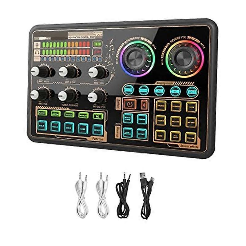 Sound Effects Board, Audio Interface, Live Sound Board for PC Microphone, Audio Mixer for Karaoke, G