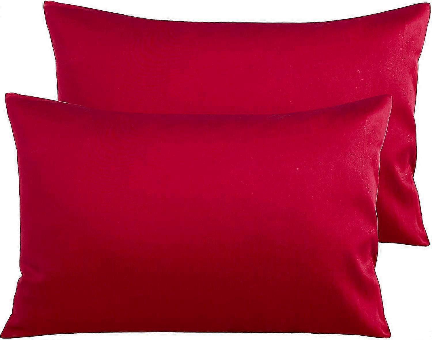 Pillowcases 2 Pack Soft Cozy And Breathable Envelope Closure Standard Pillow Cases Red
