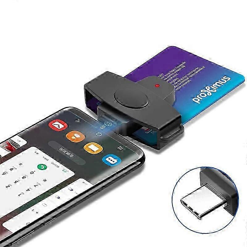 Type A Rocketek CSCR3 Smart Type-C Card Reader with IC ID and SIM Bank Card Adapter for Laptops and Android Devices