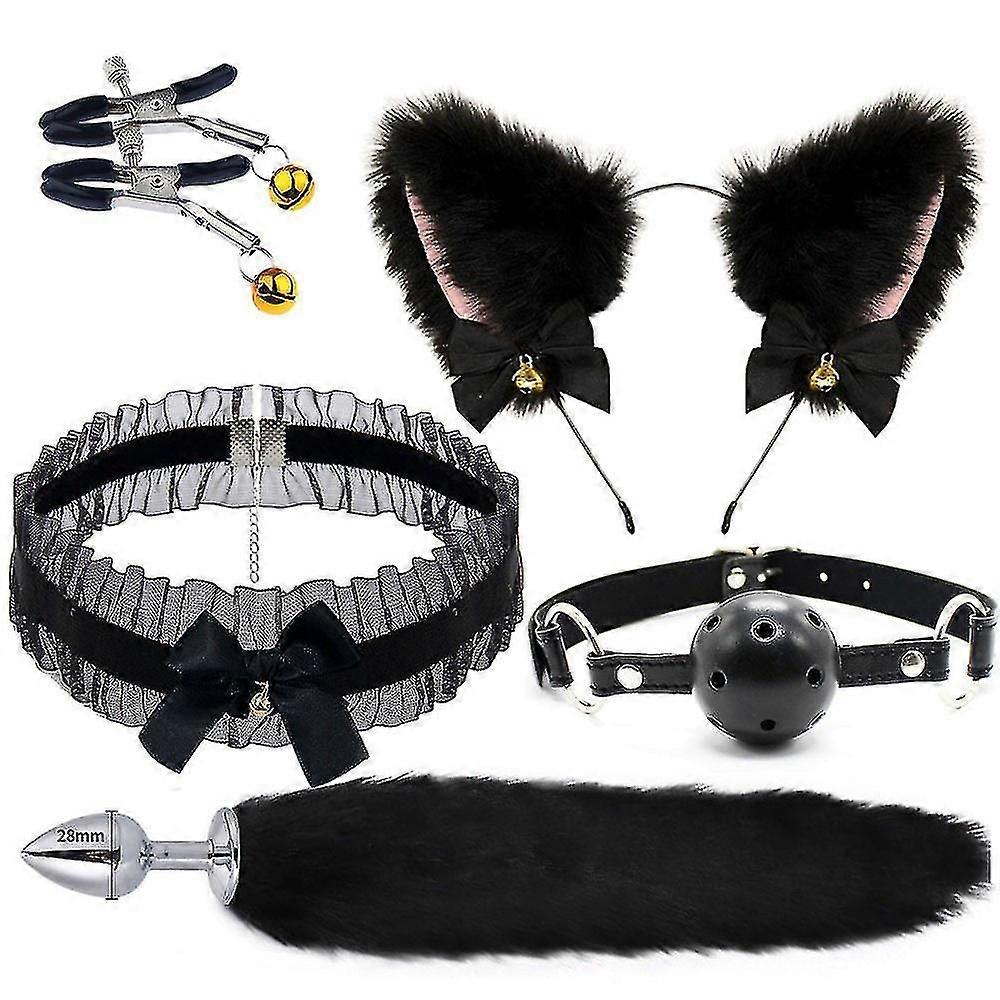 Couples Cosplay Props Fox Tail Cat Ears Headbands Role Play Accessories