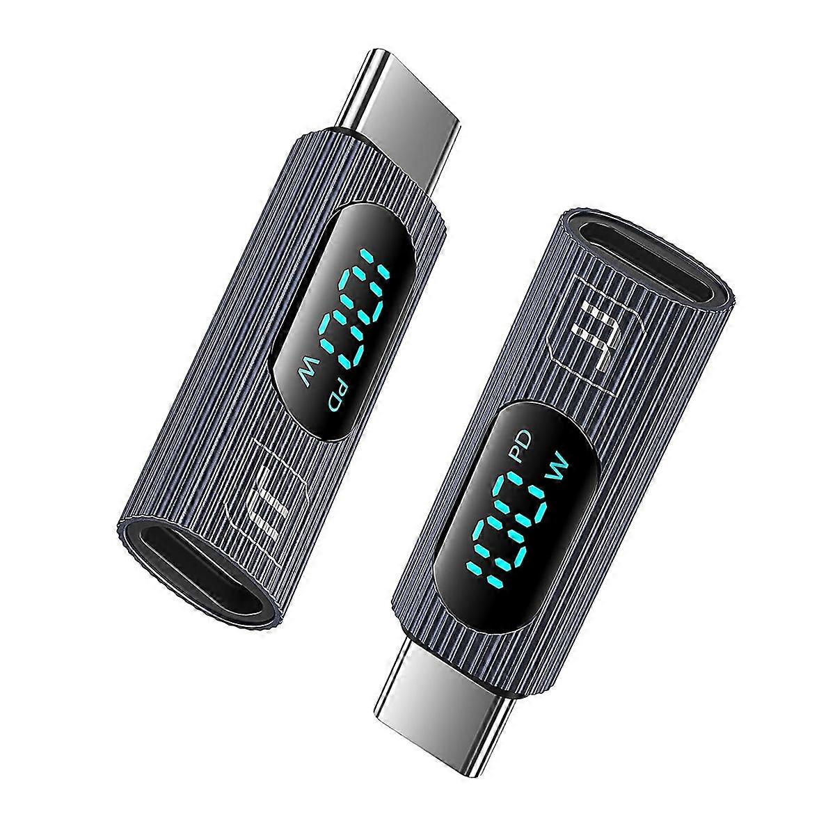 2PCS USB C Adapter,100W USB C Female to USB C Male Extension Adapter