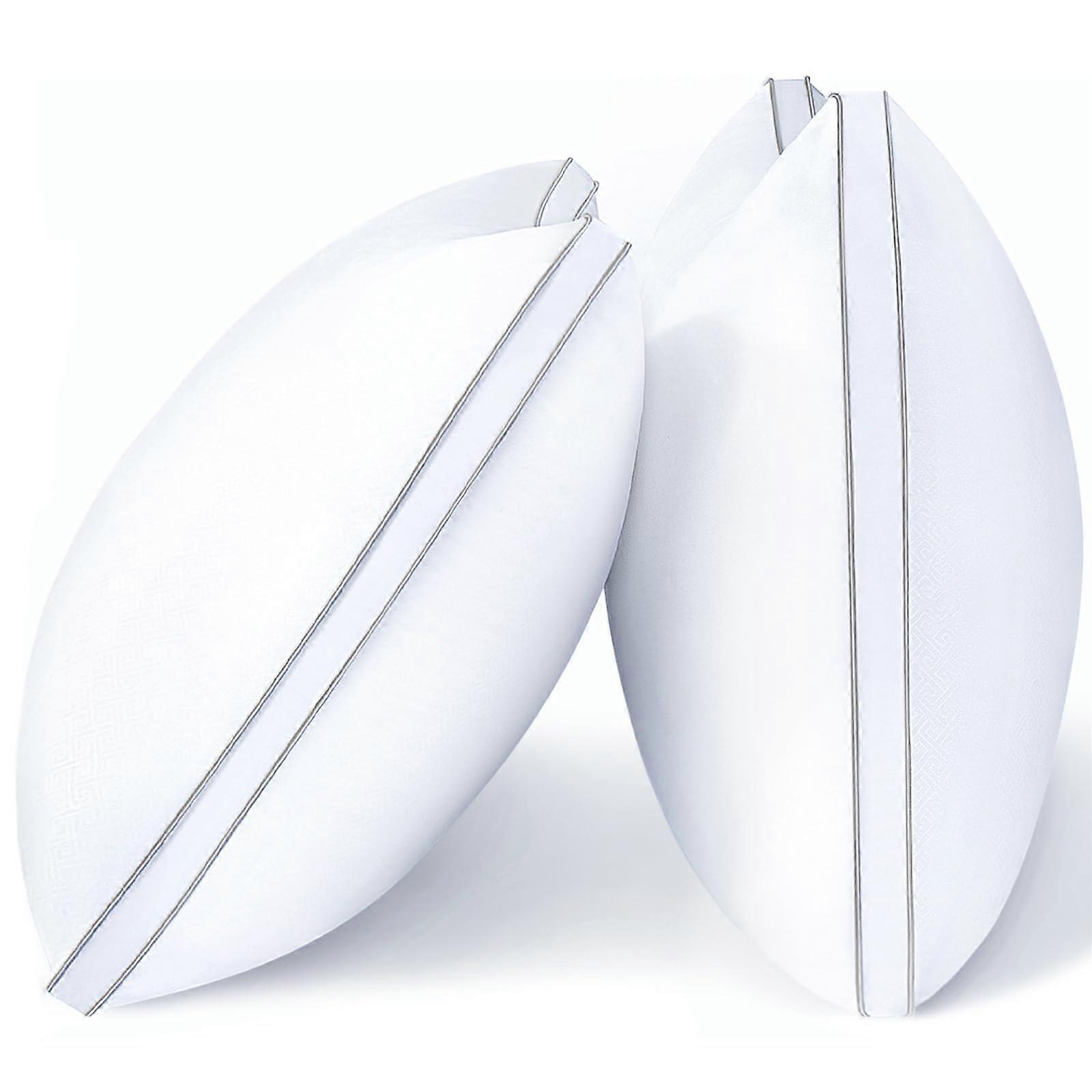 2 Set Queen Size Gusseted Down Alternative Pillows for Side Sleepers, Soft Hypoallergenic Comfort Filling