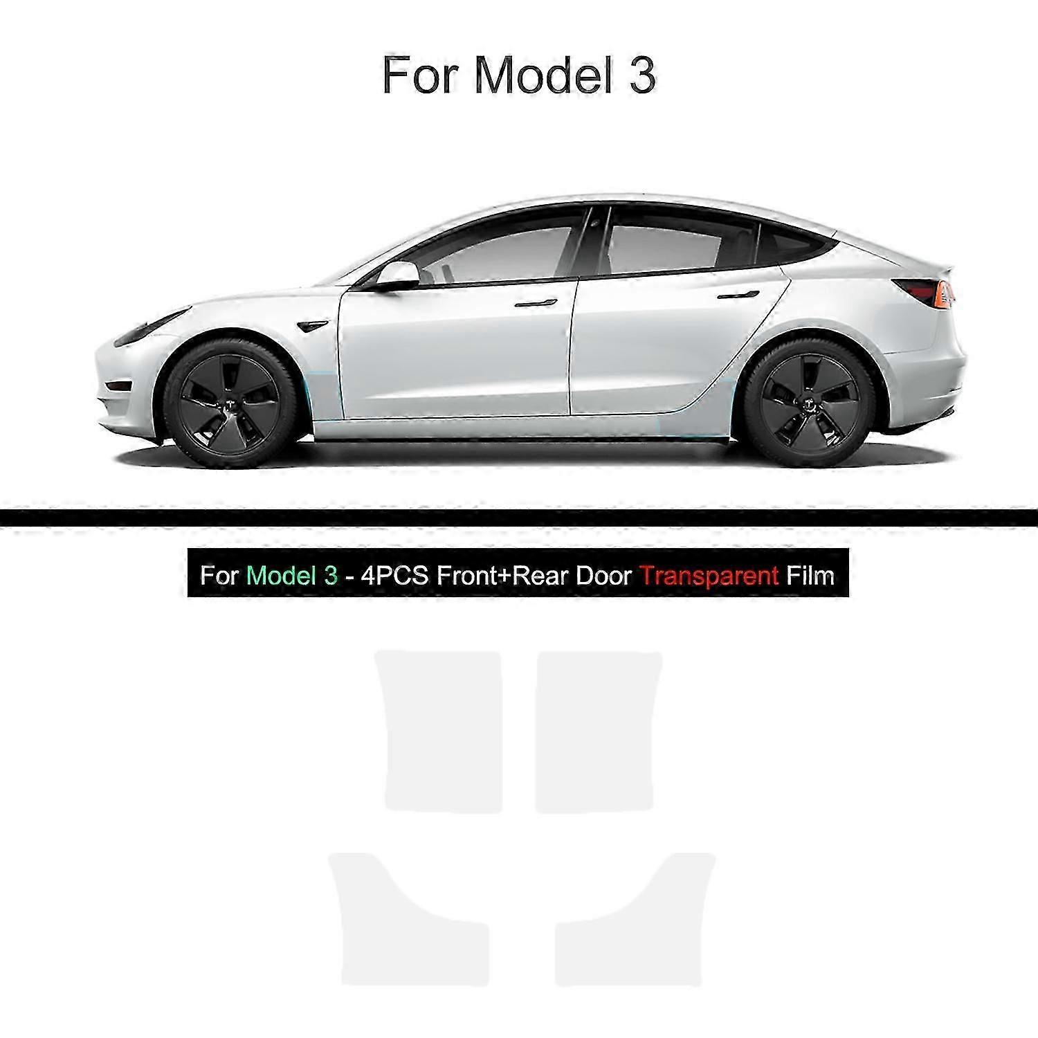 Nero Tpu Car Body Pellicola protettiva invisibile per Tesla Model 3 / y 2017-2023 Porta posteriore anteriore estesa Set di abbigliamento trasparente per auto