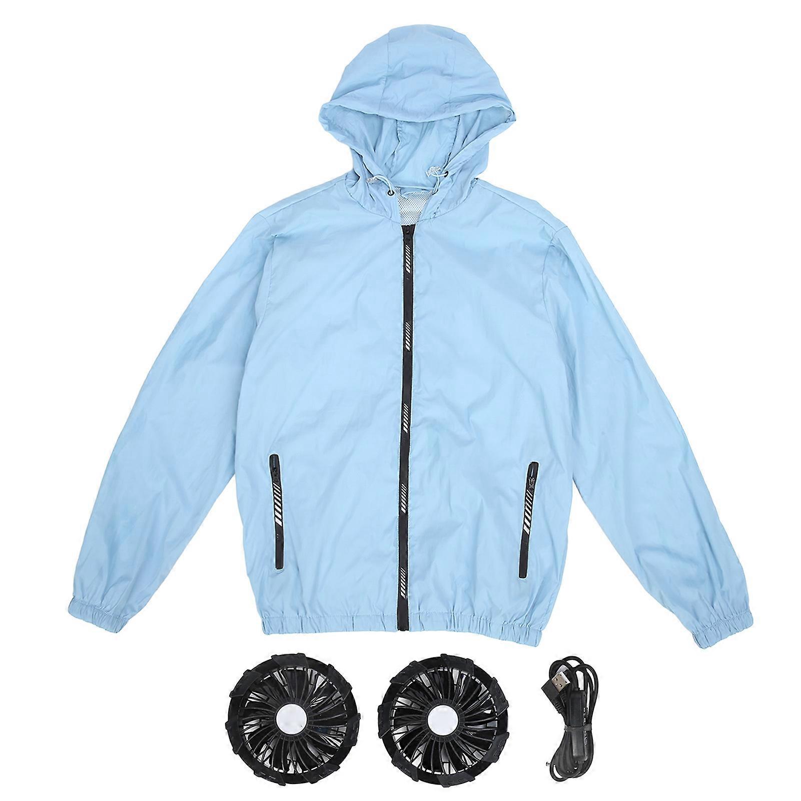 Cooling Fan Jacket with 2 Fans for Men Women Circulating Wind 3 Levels Adjustable Air Conditioned Clothes for Hot Weather Work 2XL