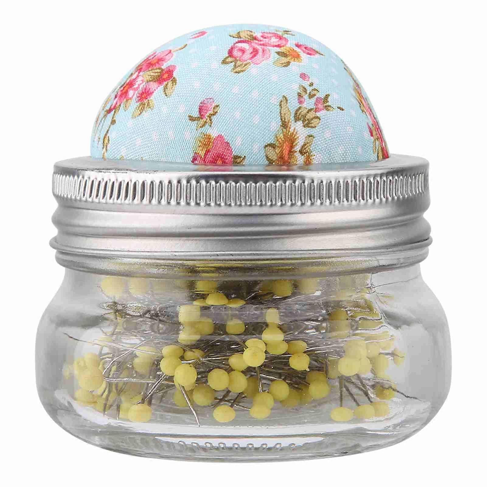 Coussin à épingles à coudre, bouteille en verre, perle ronde, porte-épingles à grosse tête, kit de couture DIY