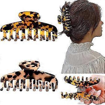 2pcs Hair Claw Clips For Women,3.8 Inches Tortoise Claw Hair Clips For Thick Thin Hair