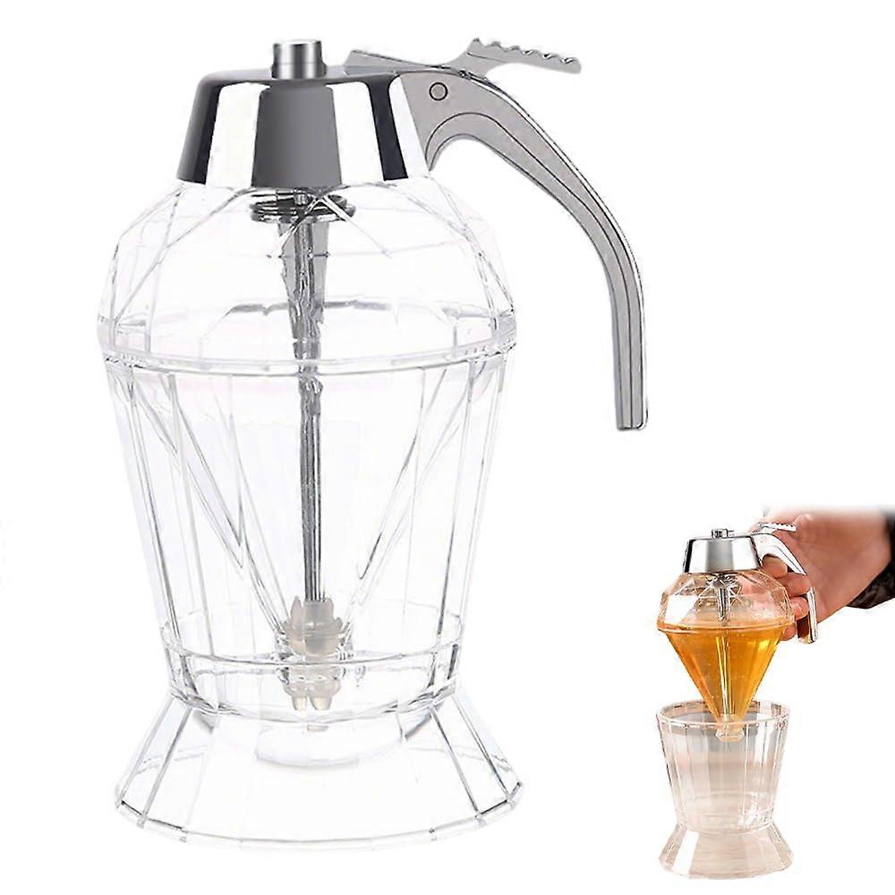 Honey Dispenser No Drip, Maple Syrup-Dispenser, Proof Kitchen Tool with Honeycomb-Shaped Stand, Reusable