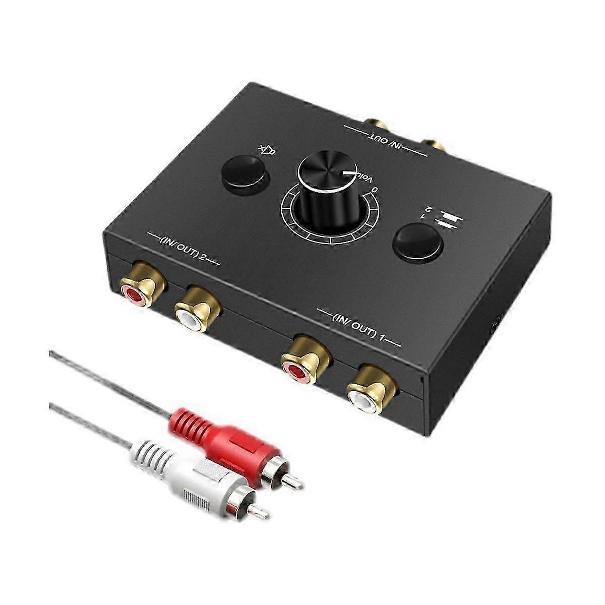 2 Into 1 Out 1 Into 2 Out Fast Audio Switcher Volume Control Controller for Multi-Device Connection